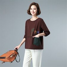 2021春秋季新款时尚字母刺绣宽松卫衣，女装卫衣/绒衫，深水步