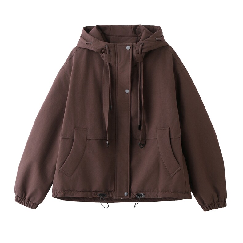 现货！现货！加绒保暖派克服外套女2025冬季新款宽松休闲连帽棉服,女装棉衣/棉服,以桐
