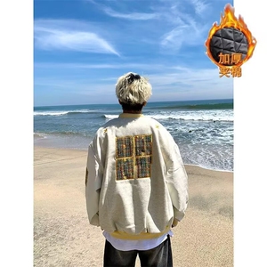 1506-1/G2512夹棉0/P74拼接美式宽松休闲春秋夹克1图片