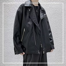 2025新款韩版情侣装机车皮衣外套宽松皮夹克上衣Y1012-P69网络图，男装皮衣，电商B245