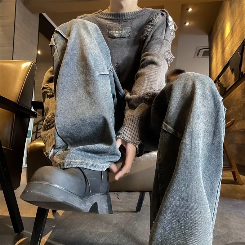 美式牛仔裤男款秋季长裤潮N7025P43,男装牛仔裤,星座1116-2