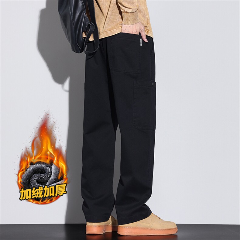 美式工装阔腿裤复古休闲男宽松潮牌直筒裤长裤Z2345-P50/加绒P58,男装工装外套,星座509