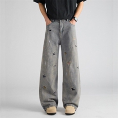 牛仔裤男士韩版潮流高街帅气百搭2026春季ins新款长裤RK2514-P49，男装牛仔裤，星座412-2