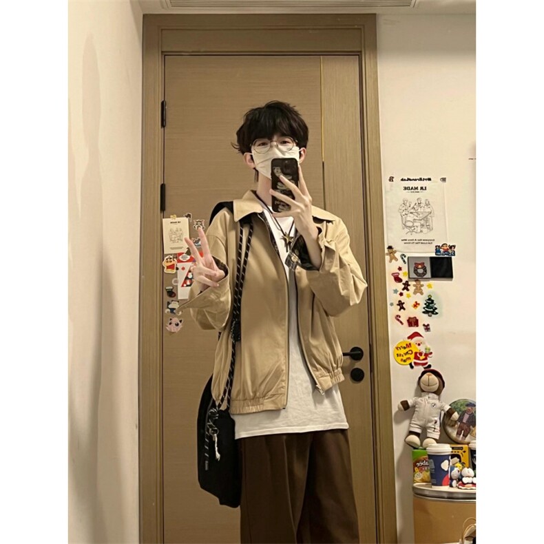 【有货】cleanfit美式复古卡其色短款外套两面穿夹克W257LL-特P80,男装夹克,星座1007（原301D）