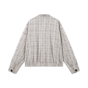 XF2623/P75春装小香风西服男短款夹克格子新中式西装痞帅立领外套图片