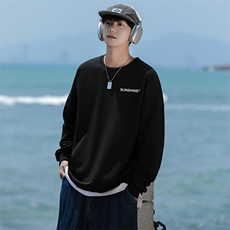 W33情侣字母圆领秋冬卫衣常规P28加绒P38S-5XL支持定制班服潮，男装卫衣，星座115A-3