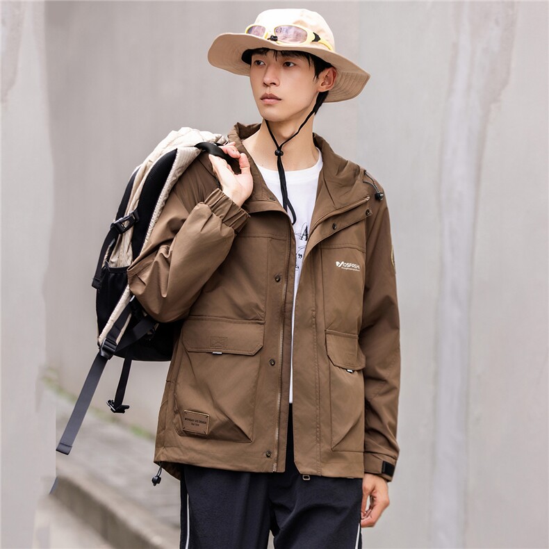 新款连帽工装休闲外套男宽松百搭潮流时尚夹克痞帅上衣61019-P105,男装夹克,电商D215