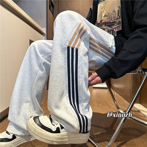 XZ616 秋季新款异色织带撞色拼接破缝休闲长裤 TY1089 特P40控78图片