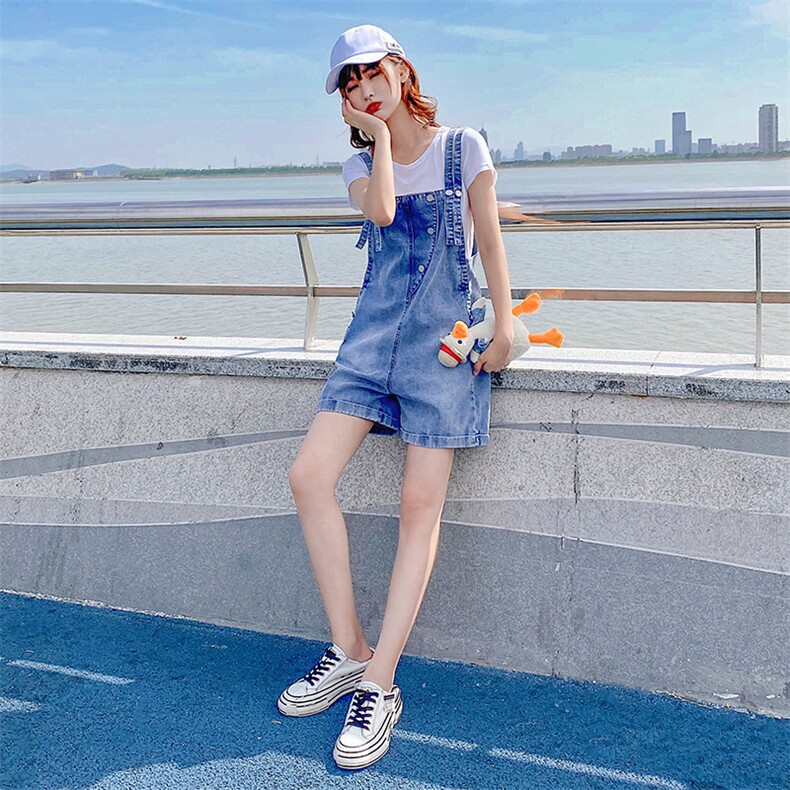 现货2021夏装新款背带牛仔短裤166-1013,女装牛仔裤,茜茜公主