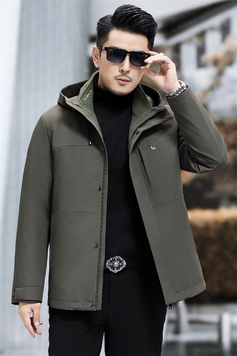 B23988钱塘2020-3连帽长款休闲冬季厚款新款中年男士羽绒服P330,男装羽绒服,钱塘207-3