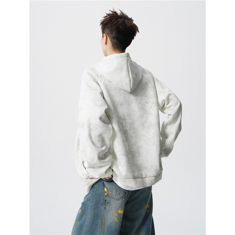 可二开脏脏灰扎染罗纹拼接运动修身大码M-5XL夹克JK78077P75控108，男装夹克，星座227-7