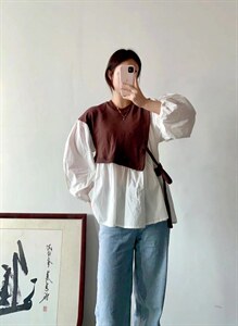 卫衣拼衬衣减龄款图片