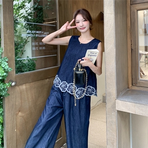 时尚绣花夏季薄牛仔套装2c307-8827-p145k198图片