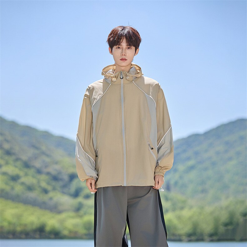 UPF50+有报告凉感轻薄透气宽松大码潮流防晒服DQC658-P48，男装防晒衣，电商B306