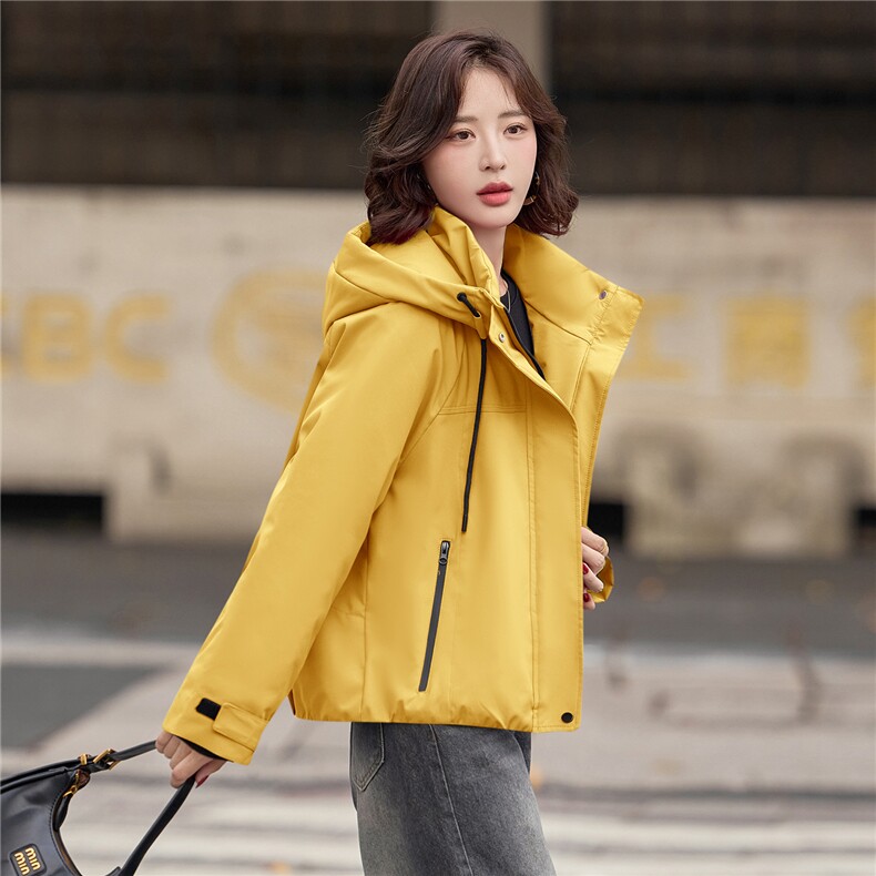（现货）2025冬装新款简约时尚休闲连帽加绒派克服外套,女装派克服,难舍钰依