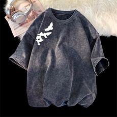 量大优可供抖音视频支持得物品质配合二开美式水洗短袖t恤SX76，男装T恤，电商A486