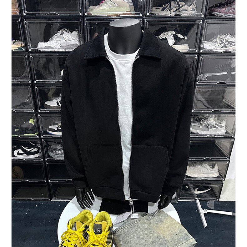 YK86030-P4550%棉50%聚酯纤维加厚420克重磅开衫卫衣外套,女装短外套,电商A086-1