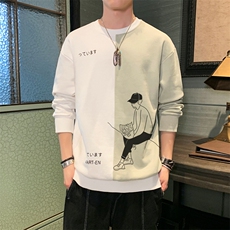 男士秋季长袖t恤男2021新款秋装潮流卫衣宽松上衣服男DS982T，男装卫衣，电商A102