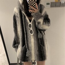 瑟琳连帽马海毛，其它，XTZ style