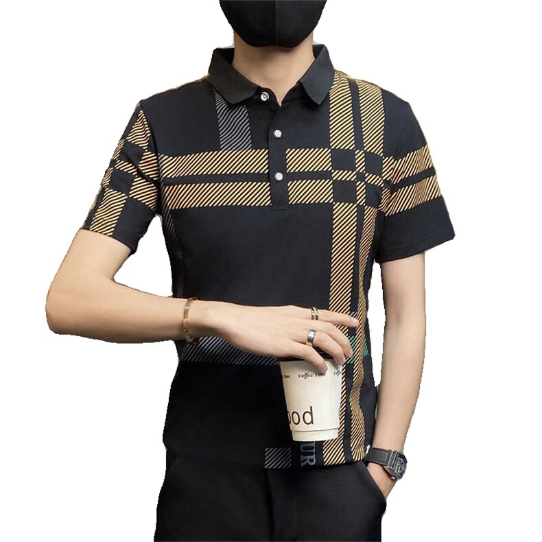 PL004-P35polo衫男士休闲夏季新款青年翻领短袖T恤男装薄款潮流,男装Polo衫,电商D310B-1