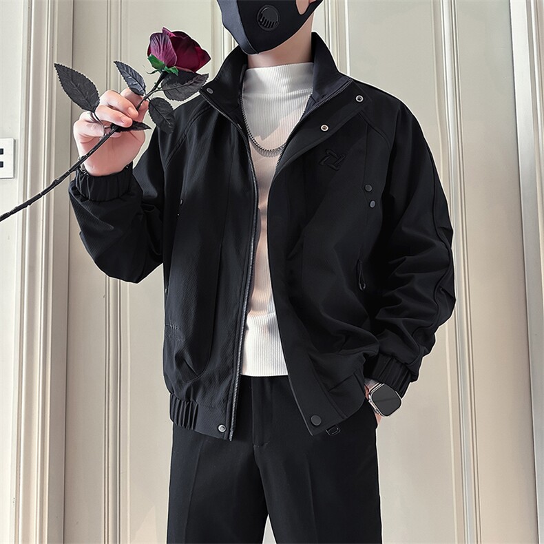 高级感痞帅炸街外套男立领夹克社会小伙店主风301C-JK15-P98控138,男装夹克,星座301C（原B323）