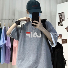 T007常年款男士休闲字母印花T恤衫外套圆领半袖五分袖TEE男女中性，男装T恤，星座115A-3