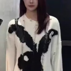 毛衣女秋冬2025新款水貂绒加厚宽松慵懒风外穿学生高级感上衣，男装针织衫/毛衣，星座506A