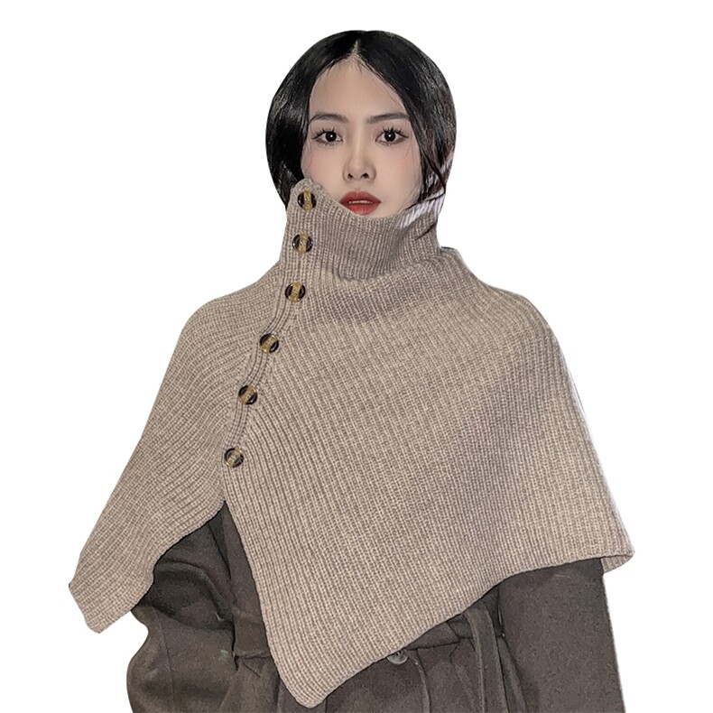 秋冬季羊毛休闲时尚百搭16支带扣披肩,饰品披肩,朝思羊绒