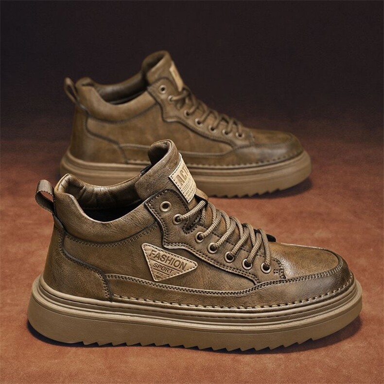 X4384-90秋季新款高帮马丁靴男百搭厚底休闲皮鞋工装板鞋，男鞋靴子，星座1407-3