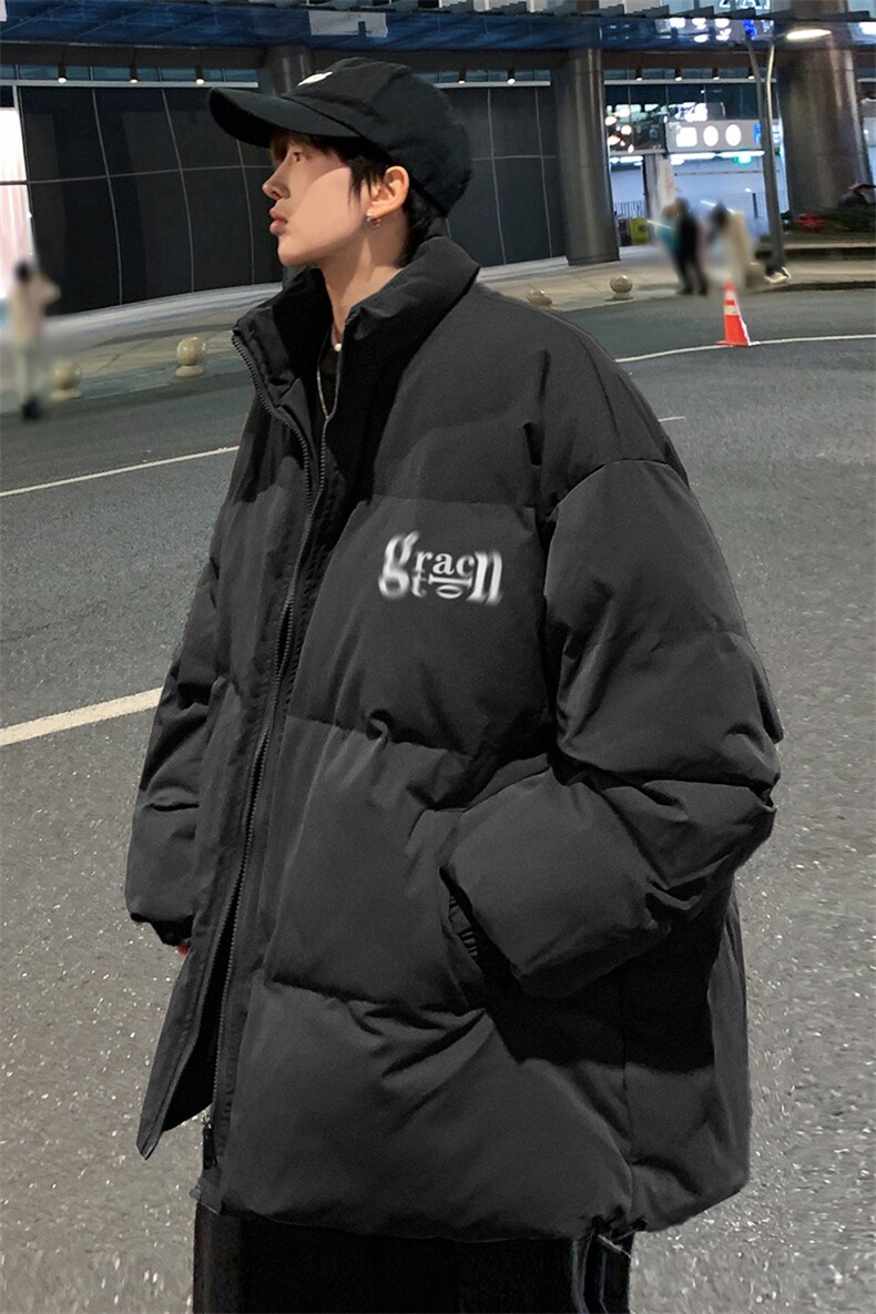 港风夜景冬款字母印花宽松休闲立领棉服A247-MY2091特批65控98,男装棉衣,电商A247