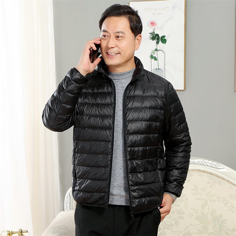 主推男士中老年90绒轻薄羽绒服外套男款秋冬休闲羽绒轻便外套,男装羽绒服,钱塘723