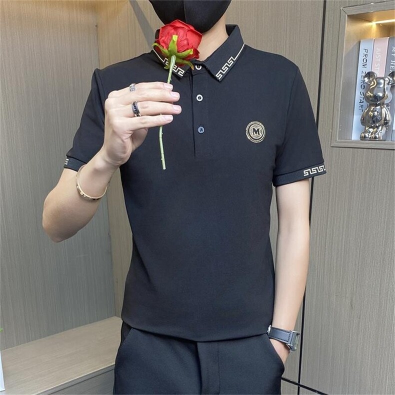 PL034-特P40控65polo衫短袖男夏季潮牌翻领T恤刺绣商务休闲，男装Polo衫，电商D310B