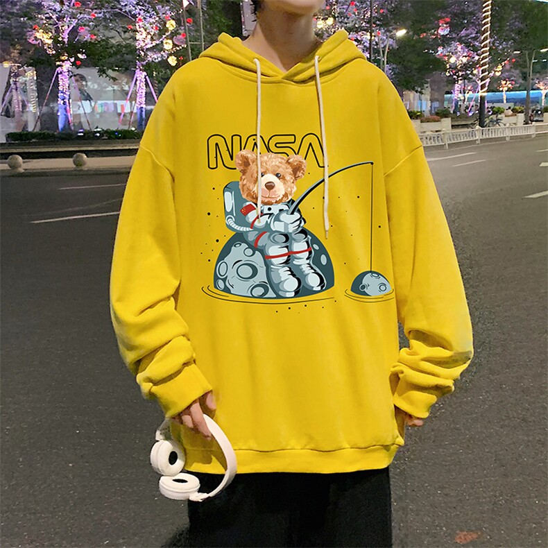 WY2251-P35纯棉连帽卫衣男大码运动帽衫宽松薄外套男,男装卫衣,电商A040