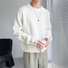 网红毛衣男宽松慵懒ins港风圆领套头针织衫秋冬加厚休闲毛衫，男装针织衫/毛衣，星座715-4