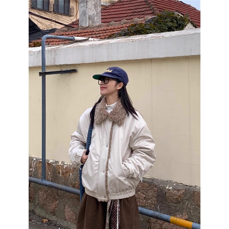 网图现货美式复古刷花毛领加厚棉服男女5047特P90,男装棉衣,星座205-3