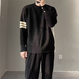 JY293-P61 复古老钱风松弛感半拉链毛衣圈圈纱立领针织毛衫  网图图片