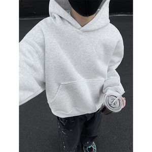 现货短宽纯色连帽boxy版型460克重磅卫衣特P48WY88421