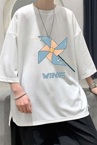 Q11112-P30 春夏季七分袖t恤男大码五分袖男短袖中袖   大皂风图片
