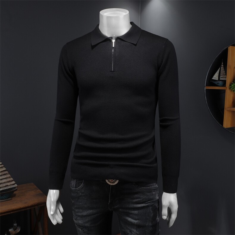备大货多色2025新款秋冬季半拉链翻领毛衣男士羊毛衫针织衫819P65，男装针织衫/毛衣，钱塘702