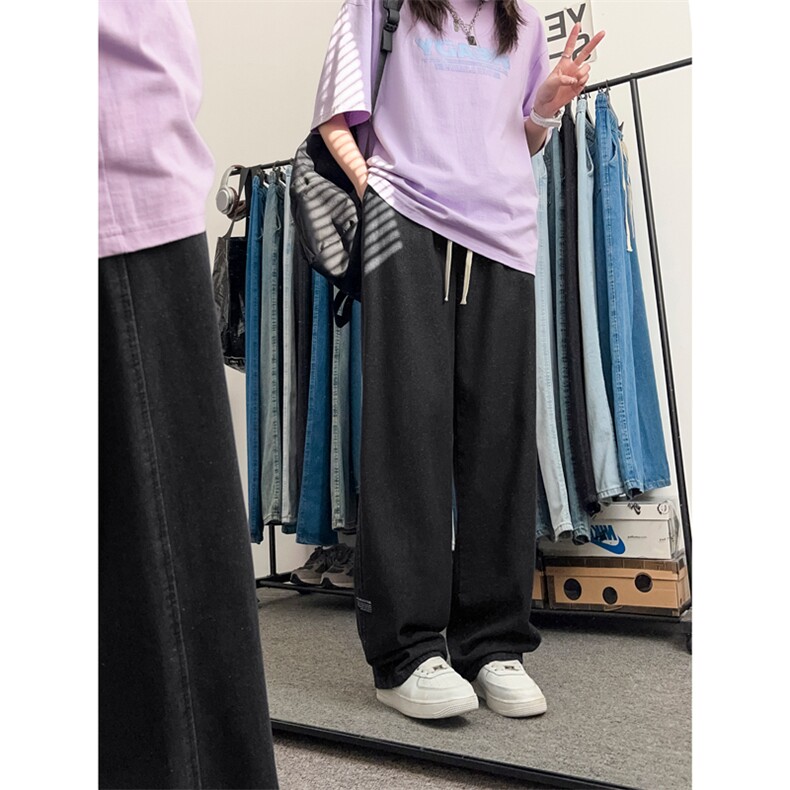 对镜自拍风舒适百搭显高显瘦拖地牛仔裤K826-特批37加绒特批47,男装休闲裤,星座718-1