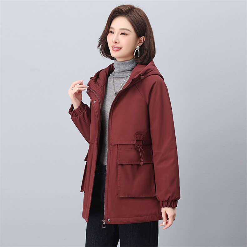 2024年冬季新款时尚休闲加绒加厚派客服,女装派克服,依恋蒂丝
