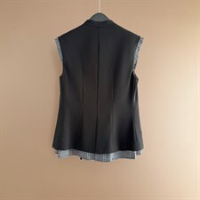 时尚减龄新中式风套装女夏季新款格纹拼接立领上衣短裤两件套潮图片