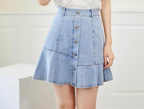 鱼尾牛仔短裙，女装，慕尚依依