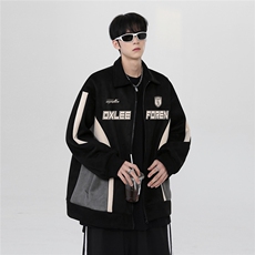 2025美式复古外套男春夏鹿皮绒翻领夹克上衣jk308-p68，男装夹克，电商C307