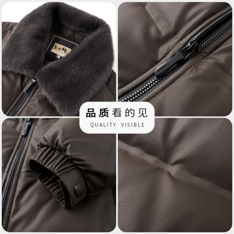 主推加大码冬季男士白鸭绒羽绒服保暖品质毛领脱卸加绒休闲简约男,男装羽绒服,钱塘6003（原4033）