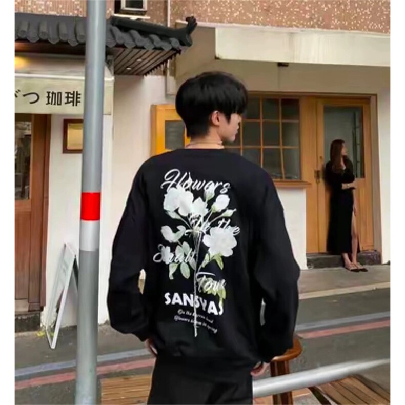 抖音得物 现货高品质美式宽松圆领印花卫衣 新款重磅卫衣 ADY111图片