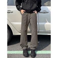 美式复古高街工装裤男直筒阔腿休闲裤潮流ins长裤K043-P50，男装休闲裤，星座308B-2