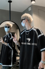 男装丝光棉喷漆短袖T恤2025夏印花五分袖体恤XZ514-2-2024110-P63，男装T恤，星座514-2(原B239)