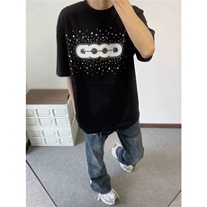 网图有货夏季彩钻假日缤纷糖果钻石短袖T恤男情侣上衣A634-P35，男装T恤，星座1505