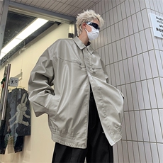 高品质秋款男皮衣工装十字架拉链皮夹克休闲外套JK8531P75，男装夹克，星座1013-1